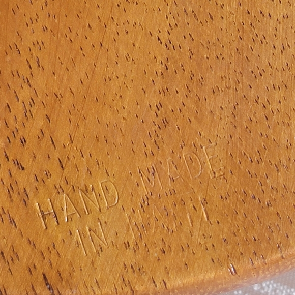 Vintage Handmade Carved Wood Serving Tray - Picture 3 of 9